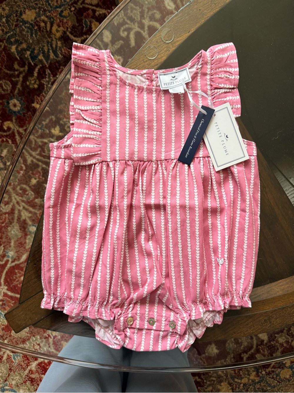 Petite Plume Pink Bubble Romper 12-18M NWT